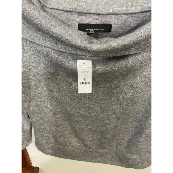 NWT Off the Shoulder Silver Sparkly Sweater WHBM Size Large Holiday Womens - Picture 6 of 7